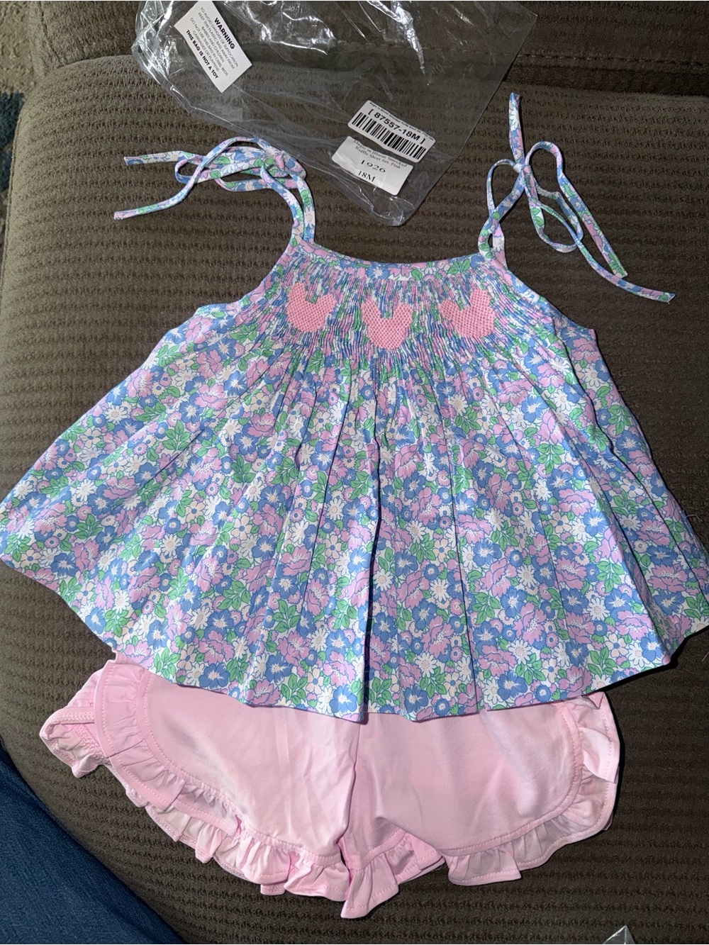 Stitchy Fish Magic in Bloom Smocked set Minnie Mouse